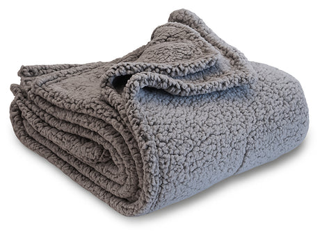 Frosted Sherpa Blankets - Grey - 50" X 60"