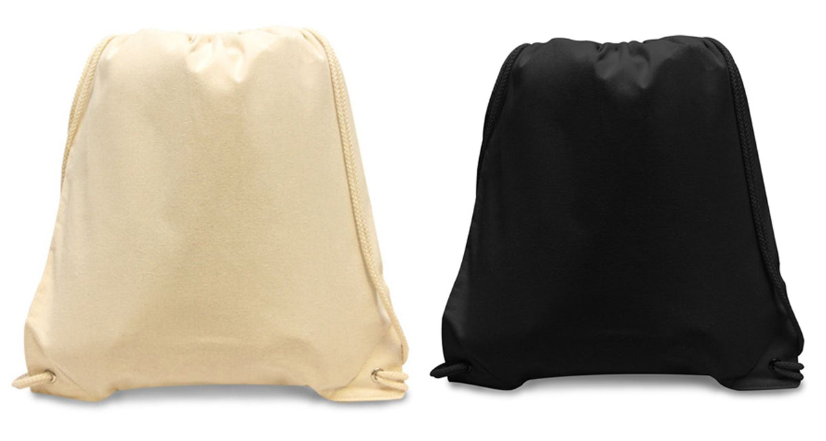 18" Cotton Canvas Drawstring Bags