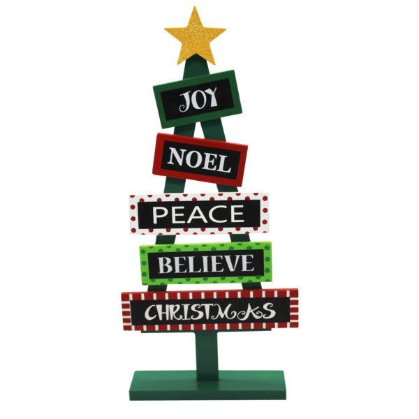 Christmas Tree Wood Sign Tabletop Decor