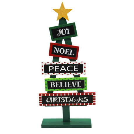 Christmas Tree Wood Sign Tabletop Decor