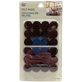 60 Count 1" Brown Felt Anti Skid Furniture Pads