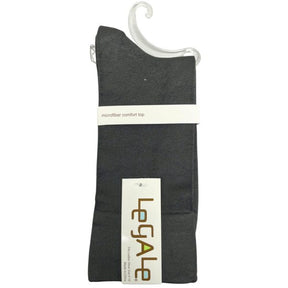 Legale 1 Pair Crew Socks Microfiber Comfort Top Grey Ladies Shoe Size 4-10