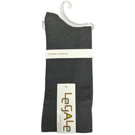Legale 1 Pair Crew Socks Microfiber Comfort Top Grey Ladies Shoe Size 4-10