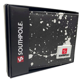 Southpole Men’s Paint Splatter Design Bifold Wallet