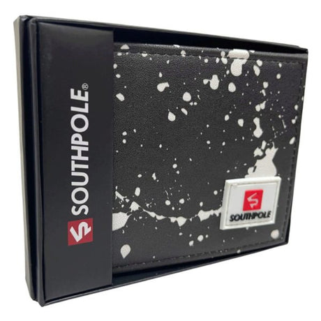 Southpole Men’s Paint Splatter Design Bifold Wallet