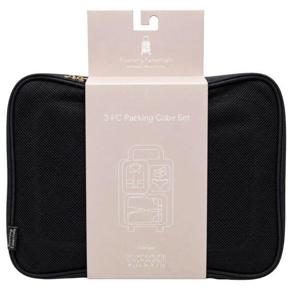 Roaming Essentials 3-Piece Packing Cube Set in Black