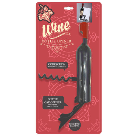 Wine Bottle Shaped Corkscrew and Can Opener