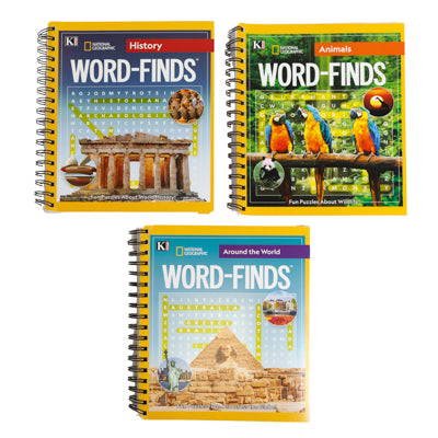 National Geographic Spiral Bound Jumbo Word Find 3 Asst 194pg Floor Display Pp 12.99