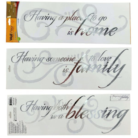 Wall Wear 3 Sheet Pack Removable Translucent Wall Decal Stickers in Home