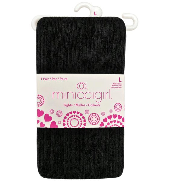Miniccigirl Youth Cable Tights Black in Size L