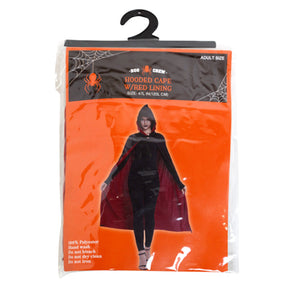Cape Black Hooded W/red Lining Adult Size Pvc Bag W/hanger