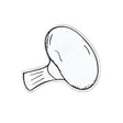 Tabletop Art 6x5x1 Mushroom Cutout White/black Wood (3.00)