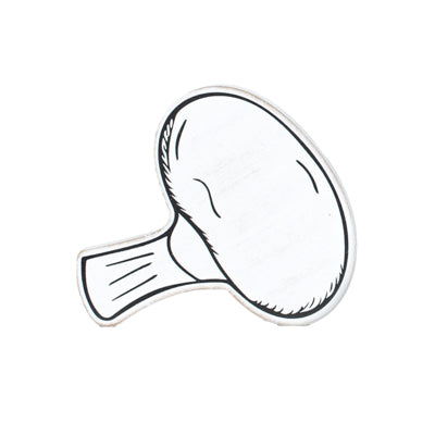 Tabletop Art 6x5x1 Mushroom Cutout White/black Wood (3.00)