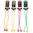 Jewelry Neon Costume Accessories 2pk 32in Beaded Peace Sign Necklace/ Star Drop Earrings Plst Ea 4 Colors
