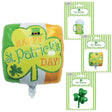 Balloon Foil St Pat 3asst 12 - 20in W/straw For Inflating Pb/ins