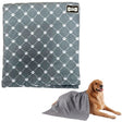 Bone Dry Pet Grooming Microfiber Towel in Gray Printed Trellis Collection