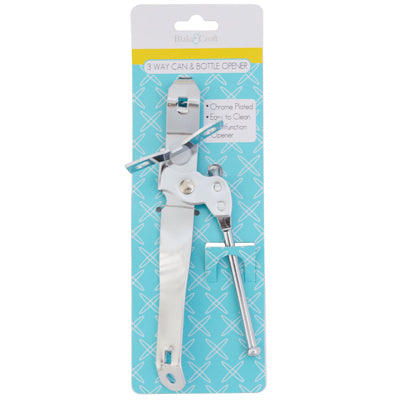 Can Opener 3-way Chrome-platedmetal/kitchen Tie-on-card
