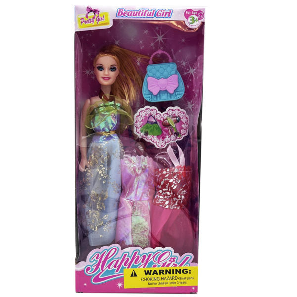11" Assorted Toy Beauty Doll with Shimmer Fashion Dresses and Accessories