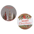 Table Display Round Footed Mdf Christmas Designs 7.8in Dia 2 Asst.