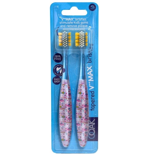Two Pack V Max Kids Toothbrushes with Unicorn Design
