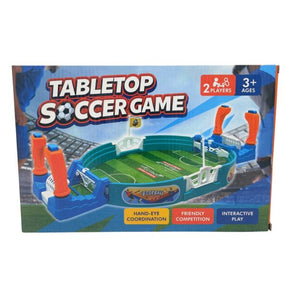Foosball Style Tabletop Soccer Game  with Manual Goalie Control