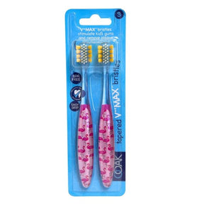 Two Pack V Max Kids Toothbrushes with Flamingo Design
