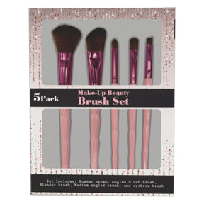 5 Piece Rose Gold Makeup Brush Set