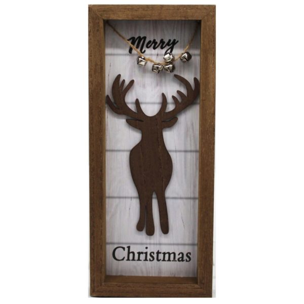 Merry Christmas Reindeer and Bells Tabletop Decor