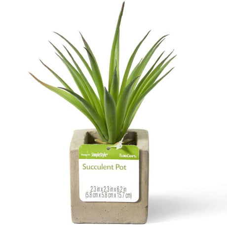 Decorative Faux Succulent in Cement Pot