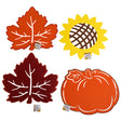 Cutouts Felt Harvest W/glitter Trim 4ast Leaf/pumpkin/sunflower Harvest/ht