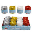 Candle Led Flicker Pillar W/glitter 2.75x2.52in 4ast/12pc Pdq Silver/red/pearl/gold