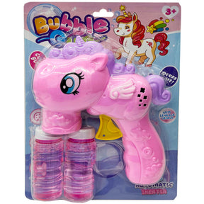 Manual Action Unicorn-Shaped Bubble Gun with Bubbles