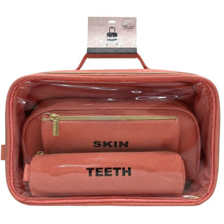 Roaming Essentials 4-Piece Self Care Travel Set in Coral