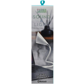 Sarina White USB Powered Flexible Lamp with Built In Speaker
