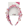 Scunci Floral Satin Headband with Gemstone Embellishments In Pink and Blue
