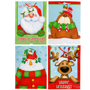 Gift Bag Xl Christmas 4 Assorted 13 X 18 X 5 Character Face