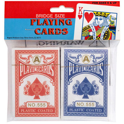 Playing Cards Bridge Size 2-pk Coated Ea Set/polybag Header