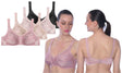 Women's Wireless Minimizer Bras w/ Floral Stitching - Full Figure Sizes 36C-42D