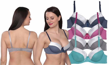 Women's Two Tone Underwire Bras - Full Figure Sizes 36C-42D