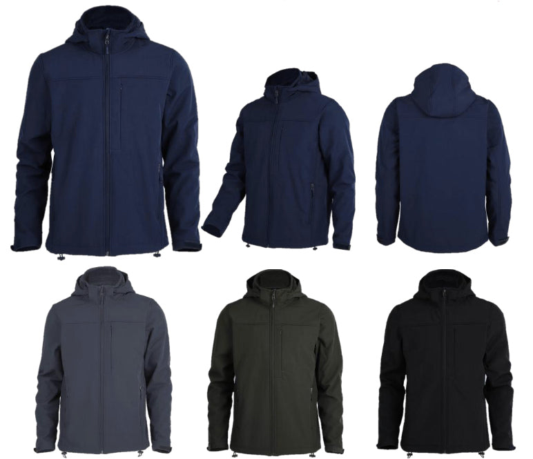 Men's Berber-Lined Bonded Soft Shell Jackets w/ Detachable Hood & Zip-Up Cargo Pockets - Choose Your Color(s)