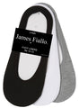 Men's Foot Liner No Show Socks - Black/White/Grey - Size 10-13 - 3-Pair Packs