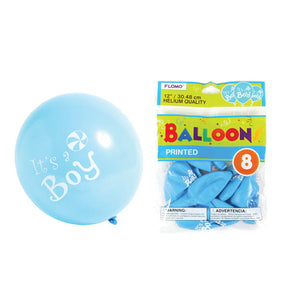 12" "It'S A Boy" Printed Balloons - 8-Packs