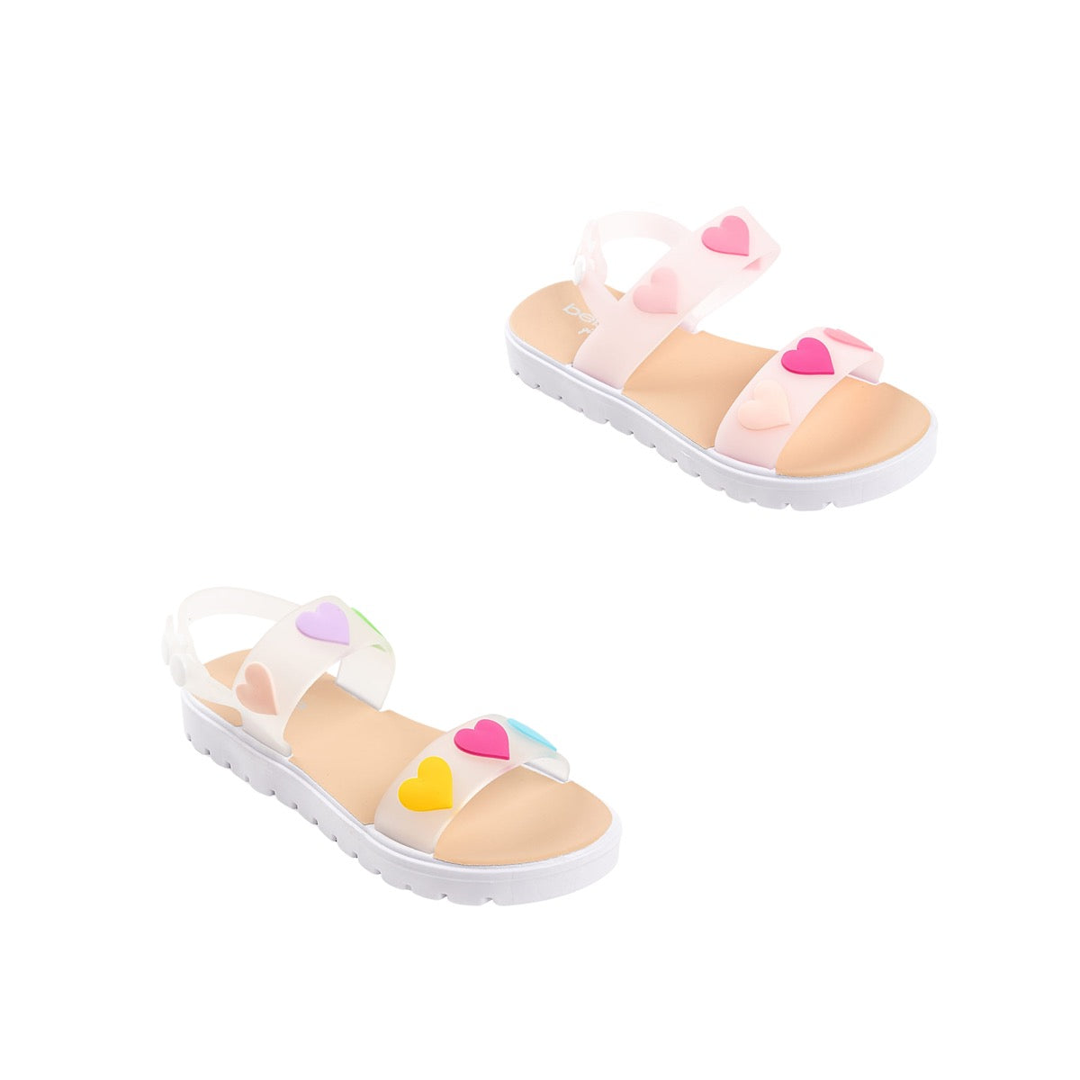 Bebe Girl's Milano PCU Strap Sandals w/ Heart Charms - Choose Your Color(s)