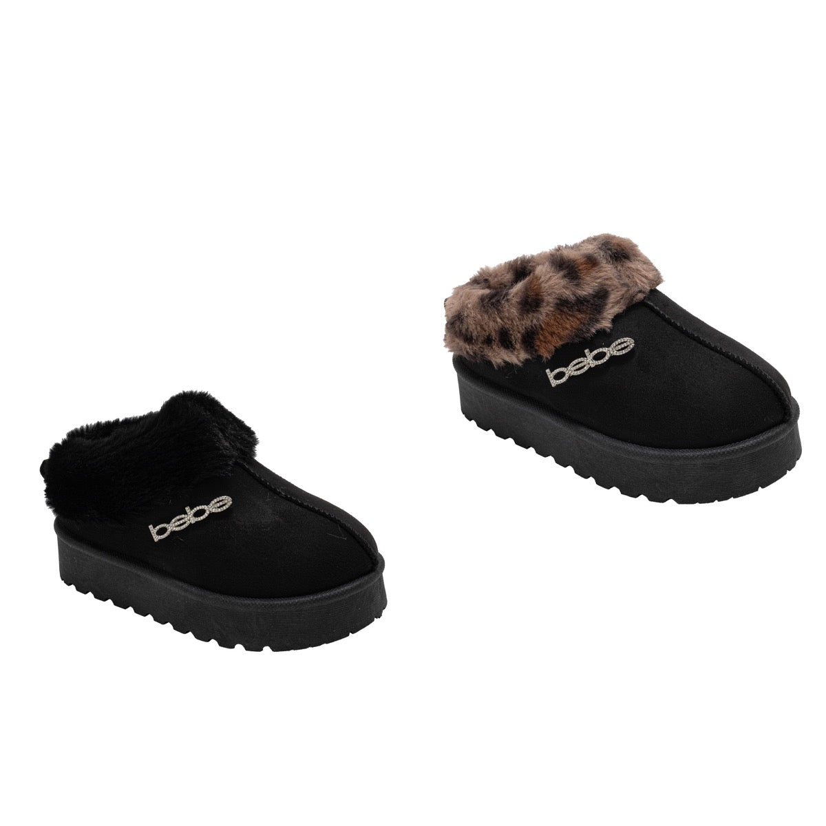 Bebe Girl's Microsuede Booties w/ Platform Outsole & Bebe Rhinestone Label - Choose Your Color(s)