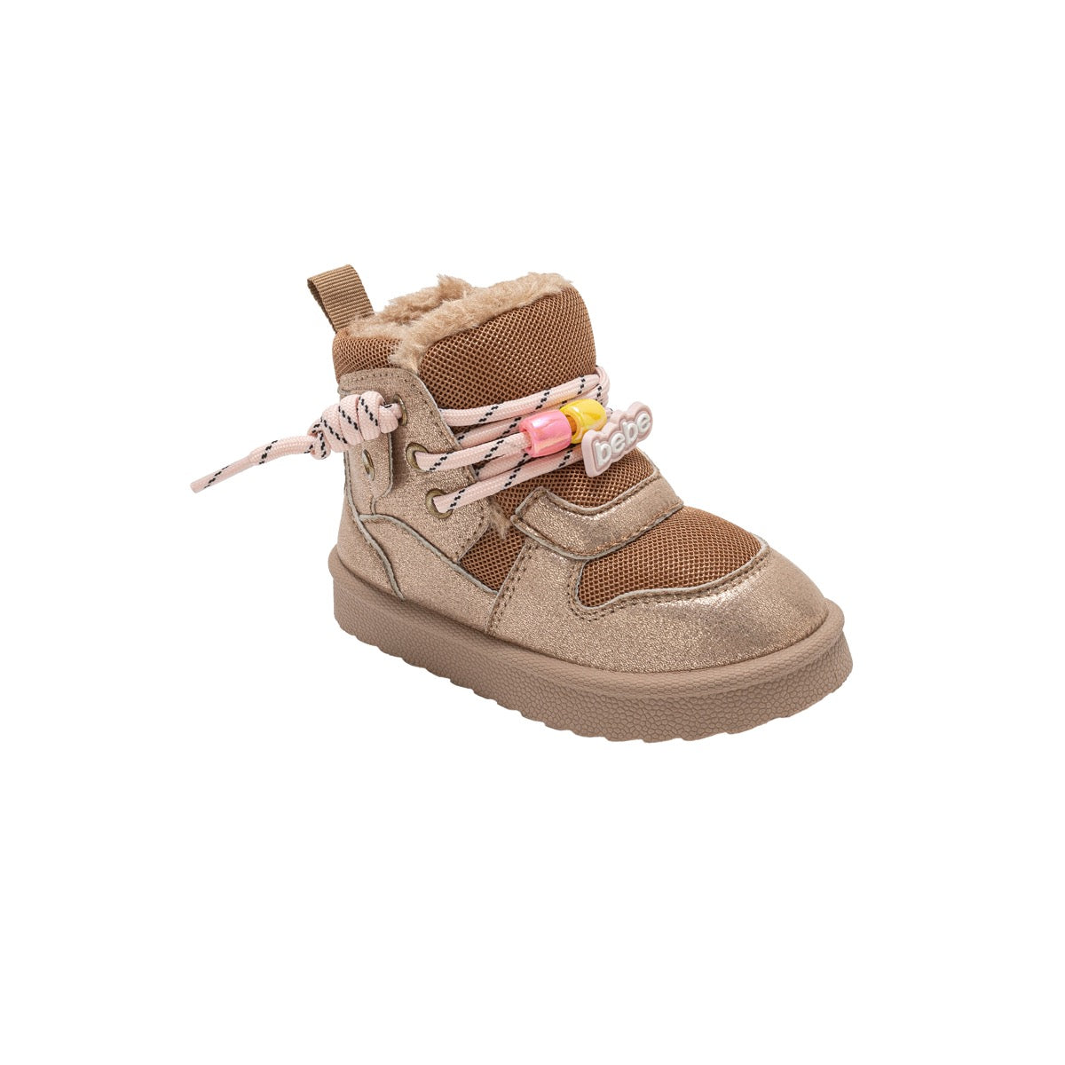 Bebe Toddler Girl's Hiker Boost w/ Pink Rope Laces & Beads