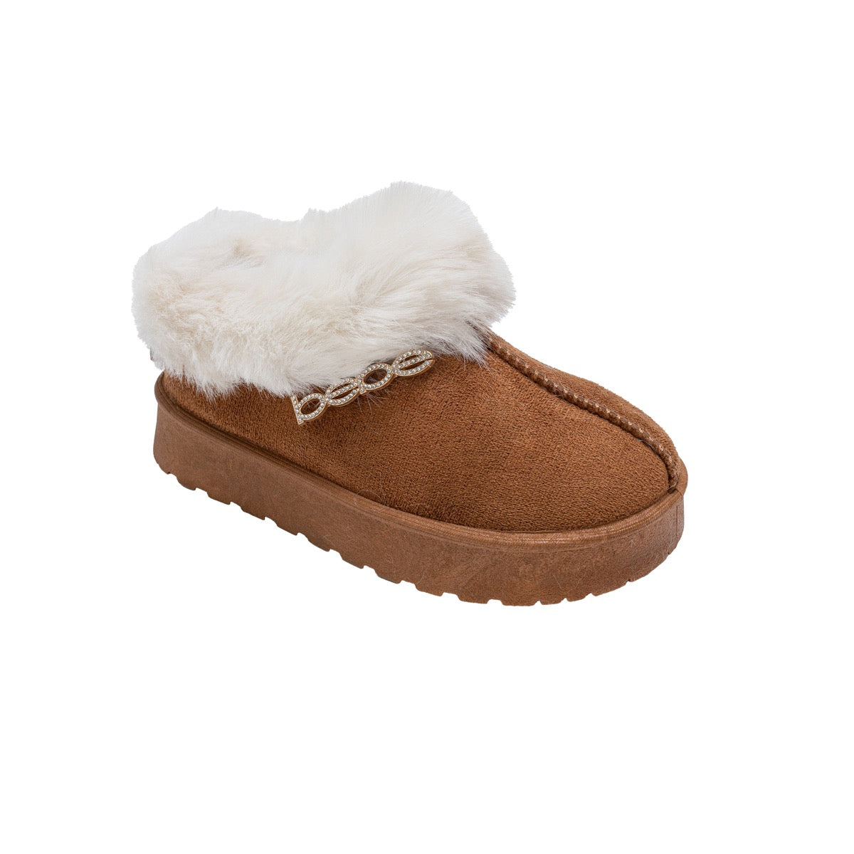 Bebe Toddler Girl's Microsuede Bootie w/ Platform Outsole & Bebe Rhinestone Charm