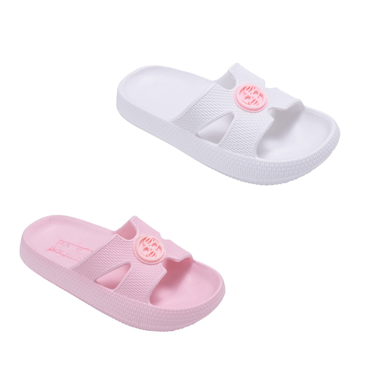 Bebe Girl's EVA Siena Slide Sandals w/ Embroidered Bebe Charm - Choose Your Color(s)