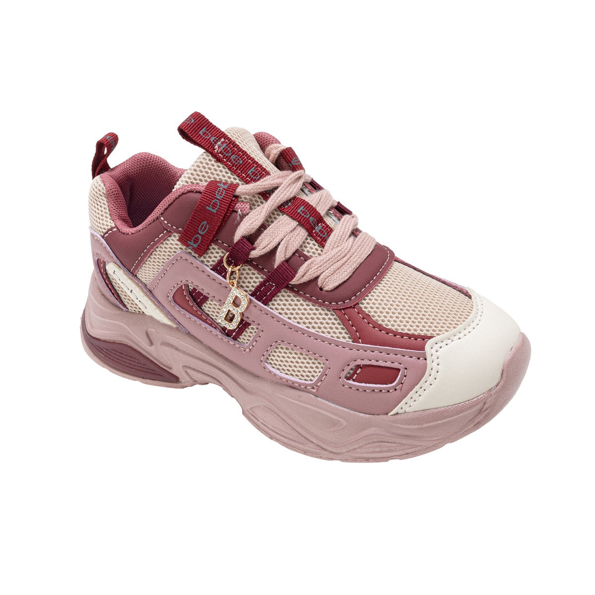 Bebe Girl's Running Sneakers w/ Hanging Rhinestone Charm