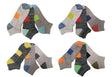 Men's Designer Heathered Athletic Ankle Socks w/ Two Tone Heel
