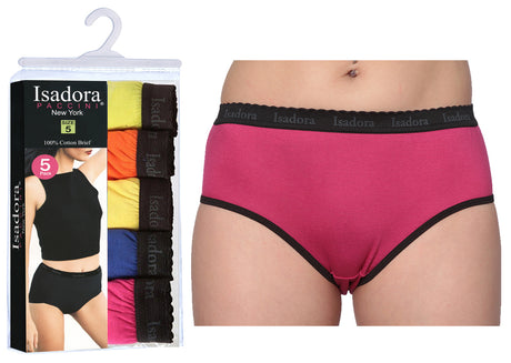 Women's Boy Briefs - Assorted Colors - 5-Packs - Size 5-7